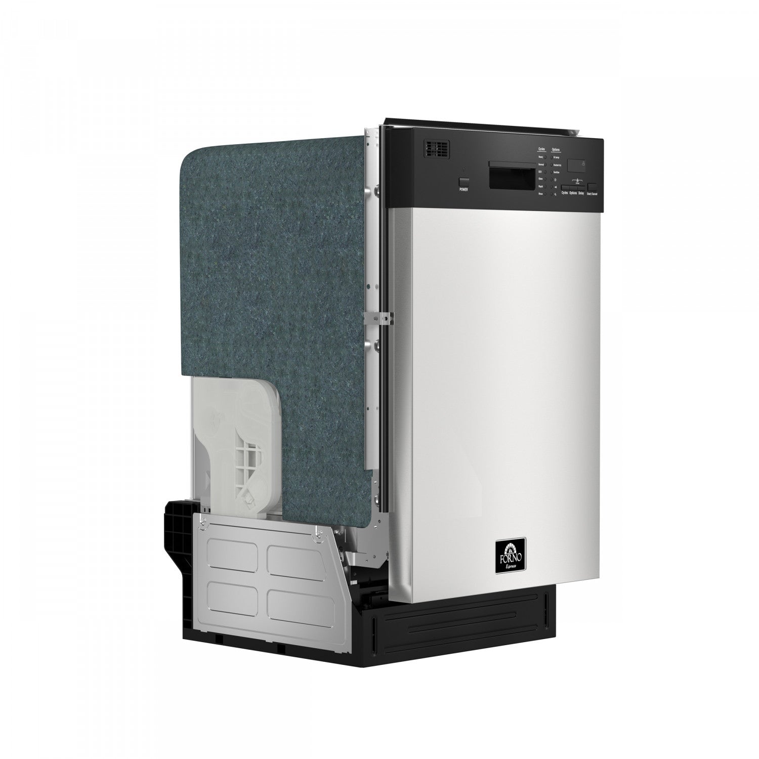 Forno Polo 18" Stainless Steel Built-in Front Control Dishwasher (52 dBa) - FDWBI8041-18S