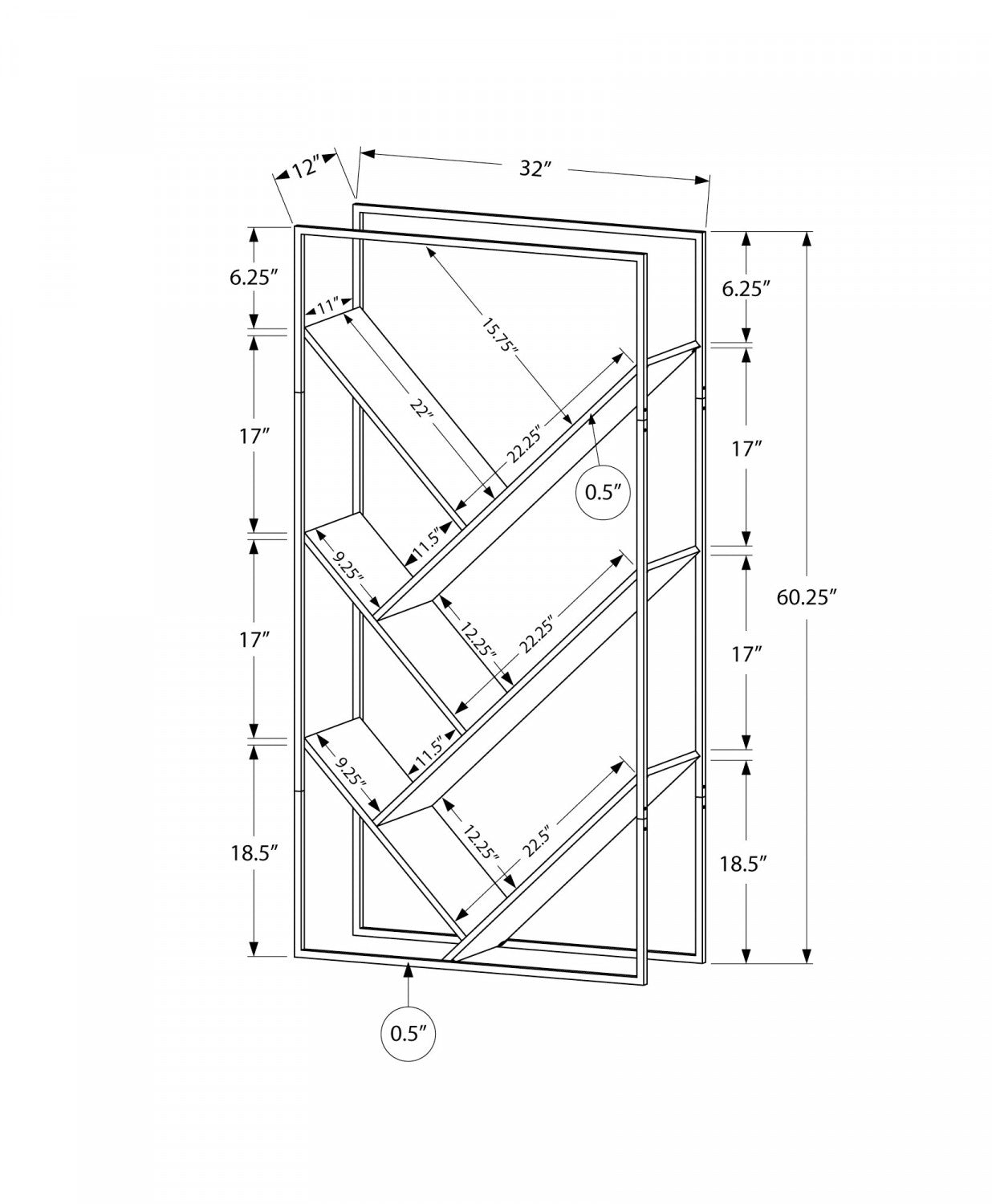 Sova Bookcase - Grey