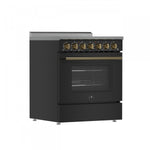 Forno Paolo Black Freestanding Electric Range with True Convection (4.38 Cu. Ft.) - FFSEL6011-30BLK
