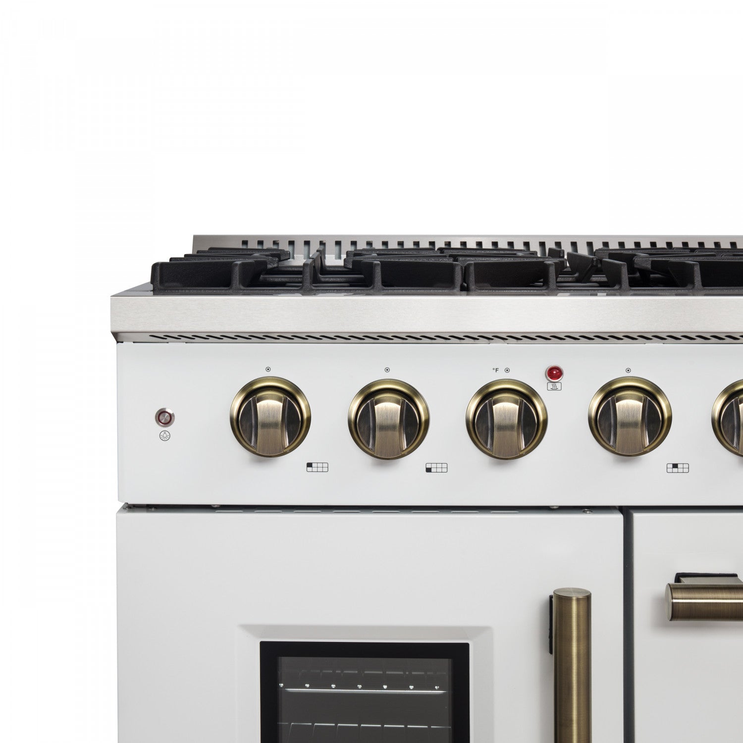 Forno Galiano 48" White Freestanding Double Oven Gas Range (6.58 Cu. Ft.) - FFSGS6444-48WHT