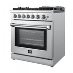 Forno Lazio Stainless Steel Dual Fuel Range with True Convection and Air Fry (4.32 Cu. Ft.) - FFSGS6196-30