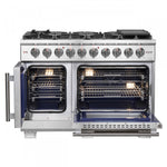 Forno Capriasca 48" Stainless Steel Freestanding Double Oven Gas Range with Air Fry (6.58 Cu. Ft.) - FFSGS6460-48