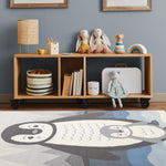 Kids Baby Penguin Area Rug - 5' X 8' - Grey/Blue