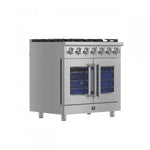 Forno Massimo 36" Stainless Steel French Door Freestanding Gas Range (5.36 Cu. Ft.) - FFSGS6439-36