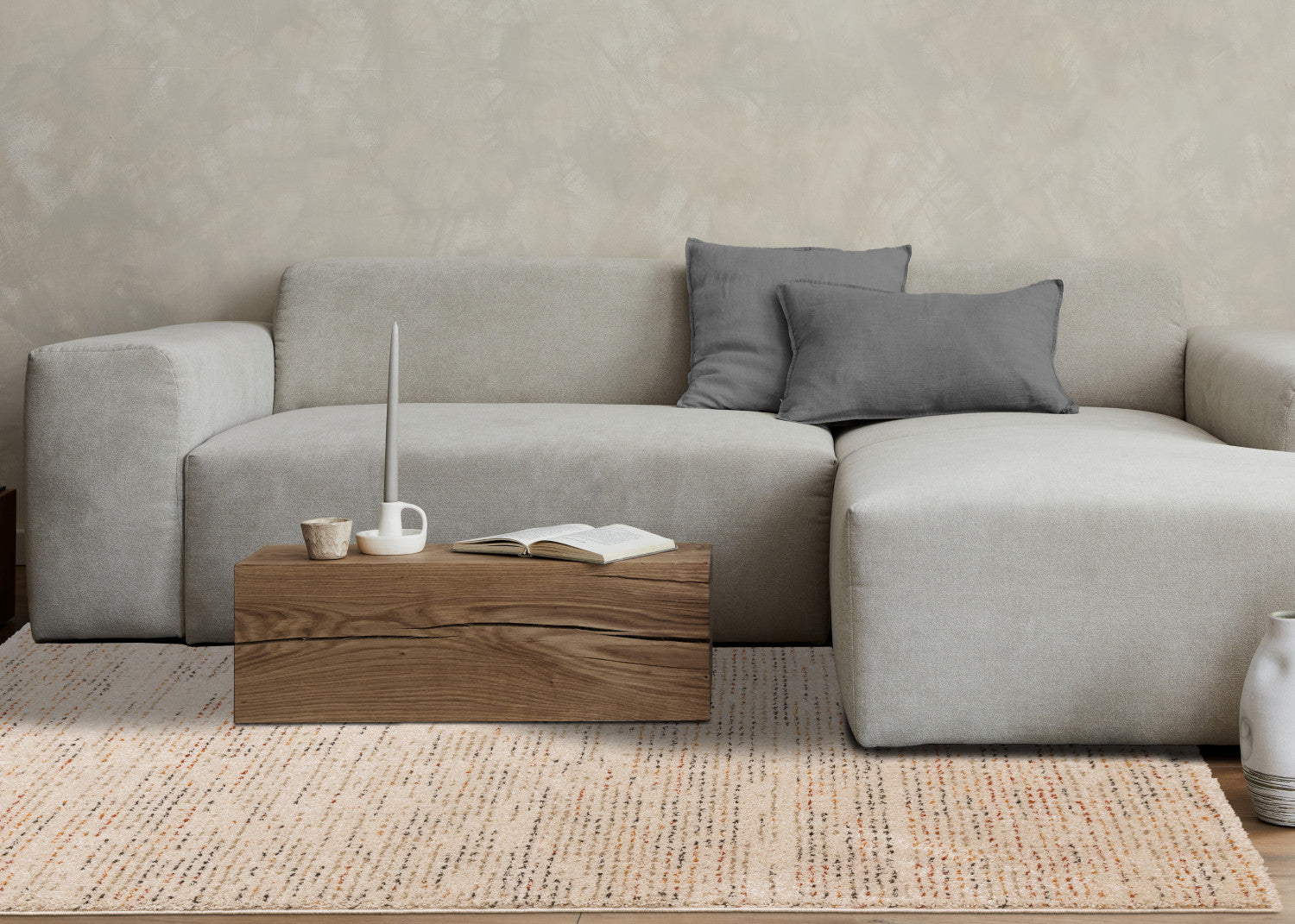 Halle Casual Contemporary Abstract Area Rug - 8' X 11' - Cream/Terra