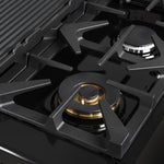 Forno Antico 48" Black Freestanding Double Oven Gas Range (5.5 Cu. Ft.) - FFSGS6219-48BLK