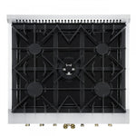 Forno Galiano 30" Black French Door Dual Fuel Range with True Convection (4.32 Cu. Ft.) - FFSGS6356-30BLK