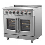 Forno Massimo 36" Stainless Steel French Door Electric Range with True Convection and Air Fry (5.36 Cu. Ft) - FFSEL6955-36