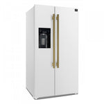 Forno Salerno 36" 20 Cu.Ft. White Side-by-Side Refrigerator with Ice & Water Dispenser - FFRBI1844-36WHT