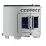 Forno Capriasca 36" Stainless Steel French Door Freestanding Gas Range with Air Fry (5.36 Cu. Ft.) - FFSGS6460-36