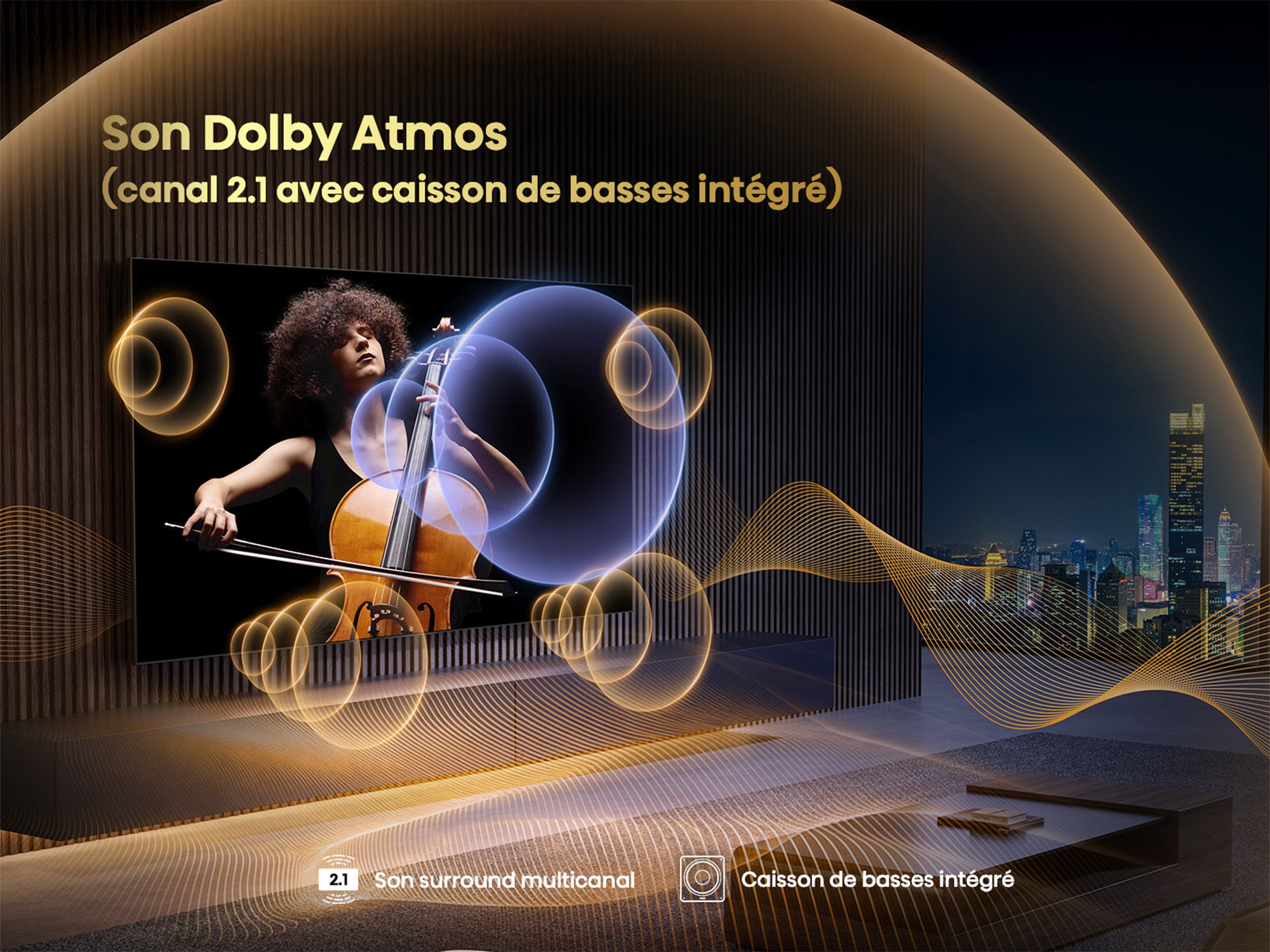 Hisense Téléviseur intelligent 65 po QLED mini DEL 4K 65U68QF--