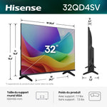 Hisense Téléviseur intelligent 32 po QLED VIDAA HD – 32QD4SV--