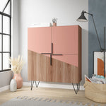 Velling Low Cabinet - Brown/Pink