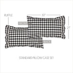 Selena III Standard Pillow Case - Black Check - Set of 2
