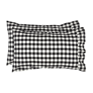 Selena III Standard Pillow Case - Black Check - Set of 2