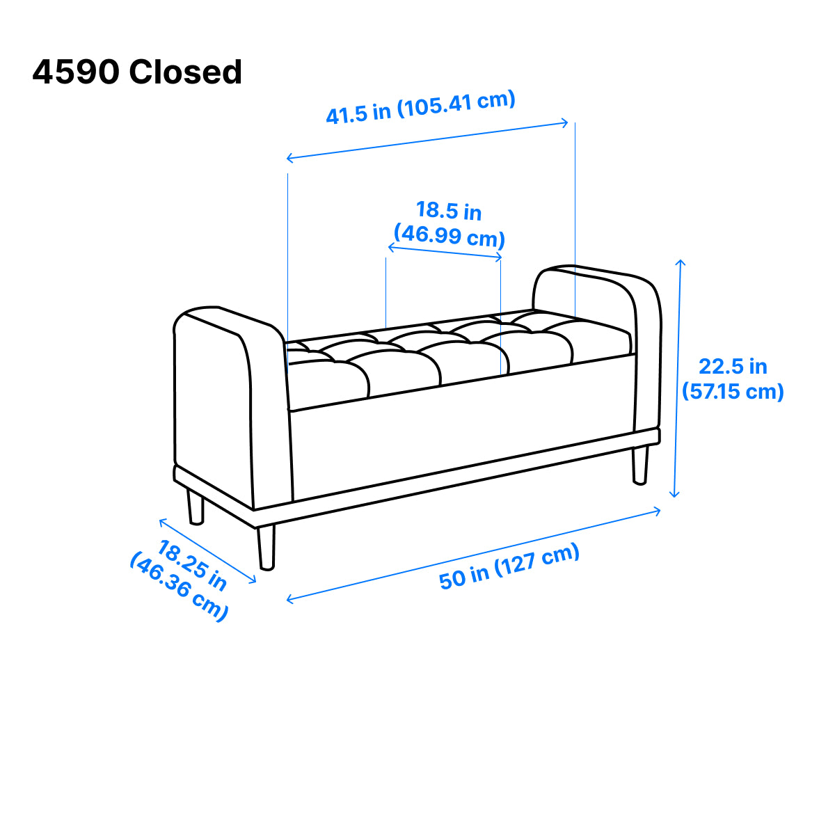 Elayne Ottoman Bench - Grey