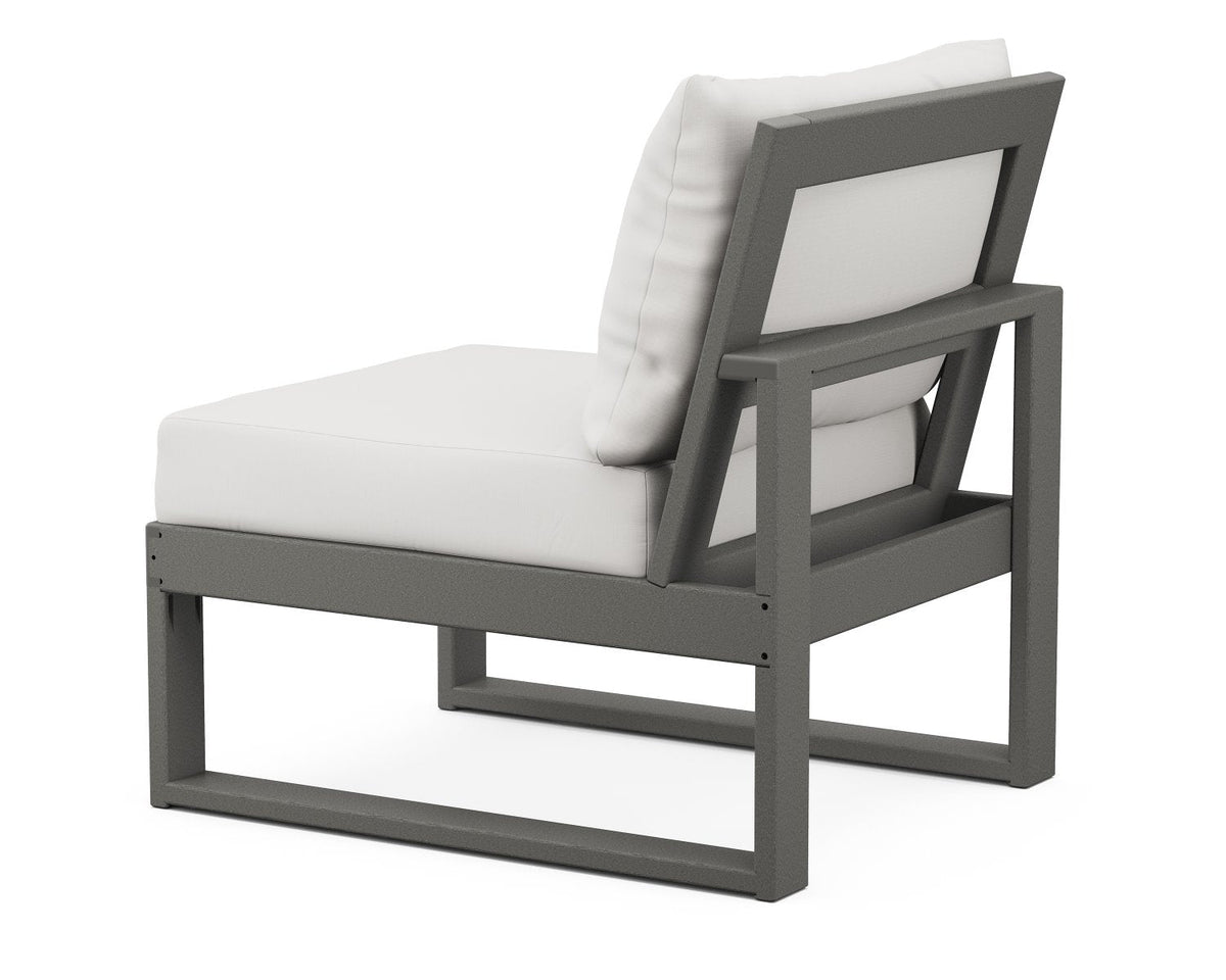 POLYWOOD® EDGE 4-Piece Modular Deep Seating Set - Slate Grey/Natural Linen