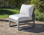 POLYWOOD® EDGE 4-Piece Modular Deep Seating Set - Slate Grey/Natural Linen