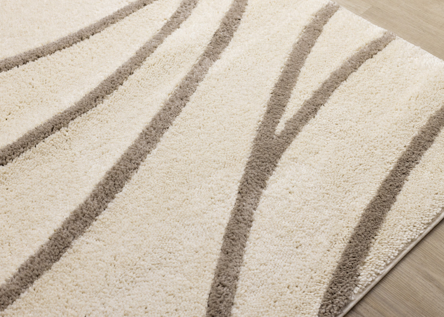 Palace Modern Curves Area Rug - 8' X 11' - Cream/Taupe