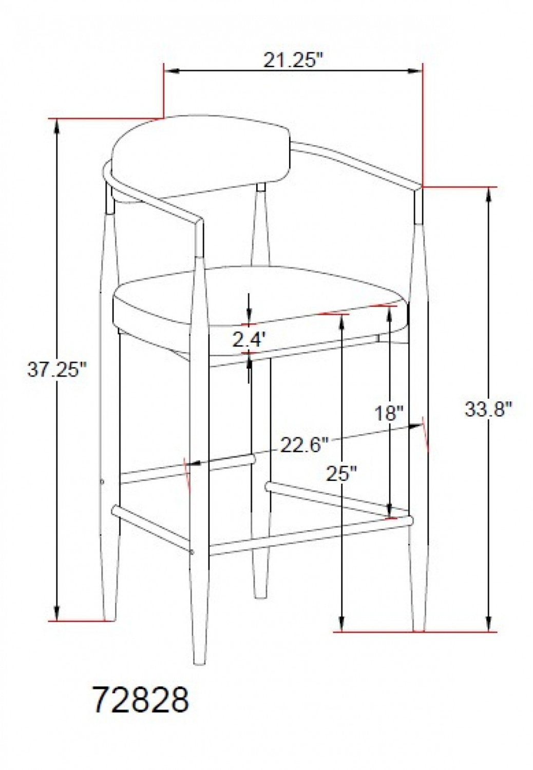 Callum Counter Stool - Grey - Set of Two