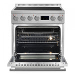 Forno Torino Stainless Steel 30" True Convection Induction Range with Air Fry and Air Sous Vide (4.32 Cu. Ft.) - FFSIN0936-30
