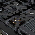 Forno Antico 48" Black Freestanding Dual Fuel Double Oven Range (5.5 Cu. Ft.) - FFSGS6113-48BLK