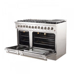 Forno Galiano 48" Stainless Steel Freestanding Dual Fuel Double Oven Range with True Convection (6.58 Cu. Ft.) - FFSGS6156-48