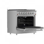 Forno Galiano 36" Stainless Steel Freestanding Gas Range (5.36 Cu. Ft.) - FFSGS6244-36