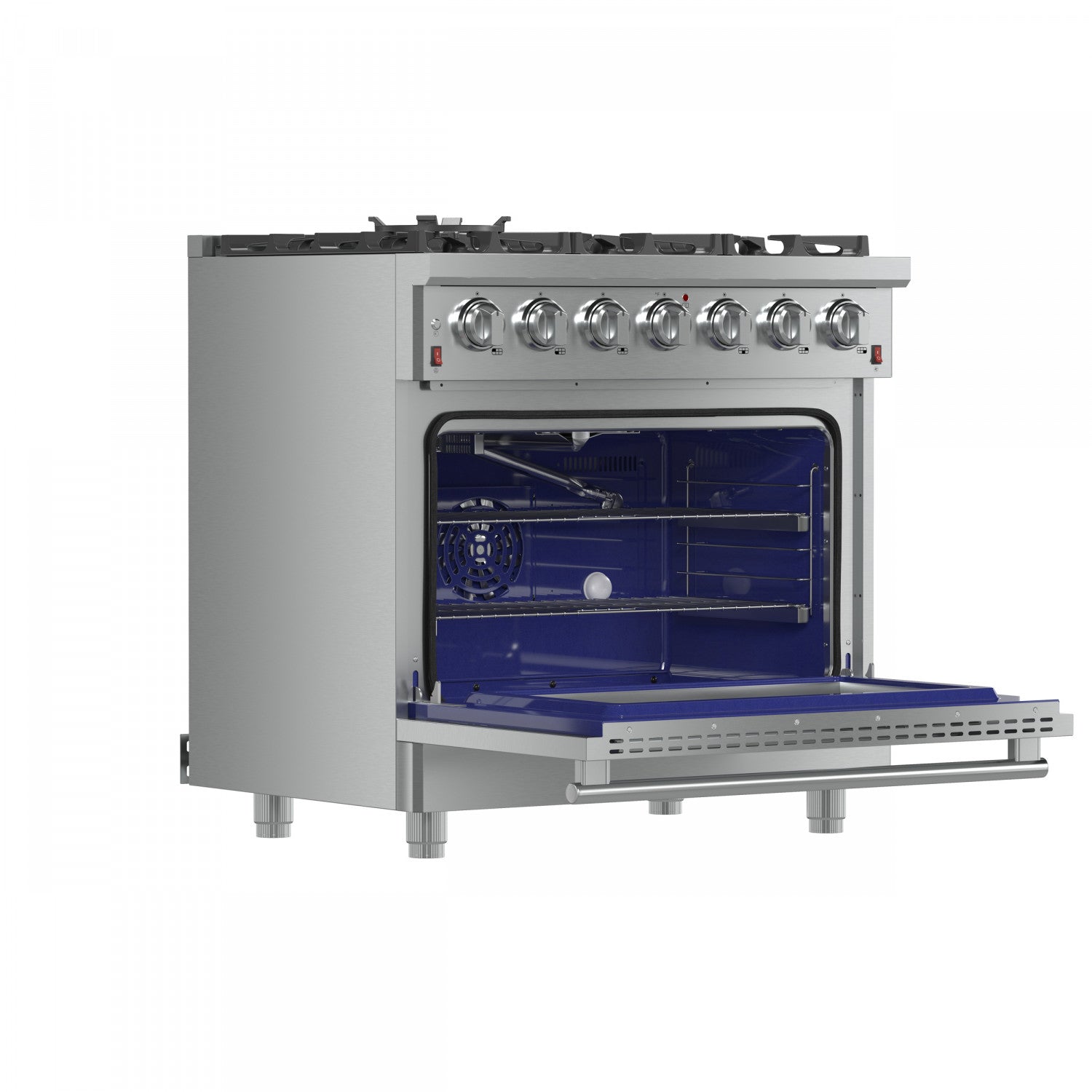 Forno Massimo 36" Stainless Steel Freestanding Gas Range with Air Fry (5.36 Cu. Ft.) - FFSGS6239-36