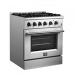 Forno Marco 30" Stainless Steel Dual Fuel Range with True Convection (4.32 Cu. Ft.) - FFSGS6197-30