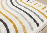 Functional Modern Curves Area Rug - 7' X 10' - Cream/Yellow