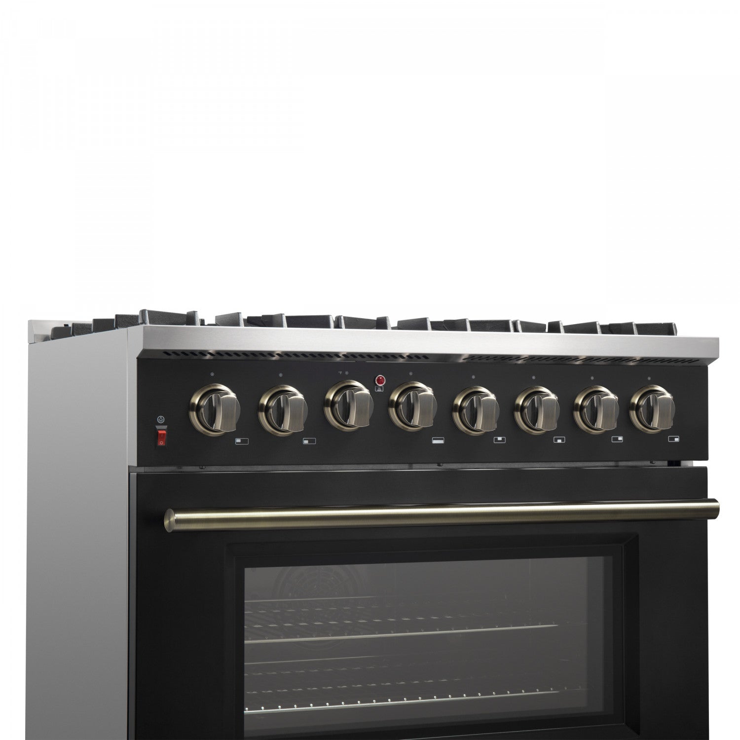Forno Galiano 36" Black Dual Fuel Range with True Convection (5.36 Cu. Ft.) - FFSGS6156-36BLK