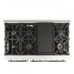 Forno Antico 48" White Freestanding Double Oven Gas Range (5.5 Cu. Ft.) - FFSGS6219-48WHT