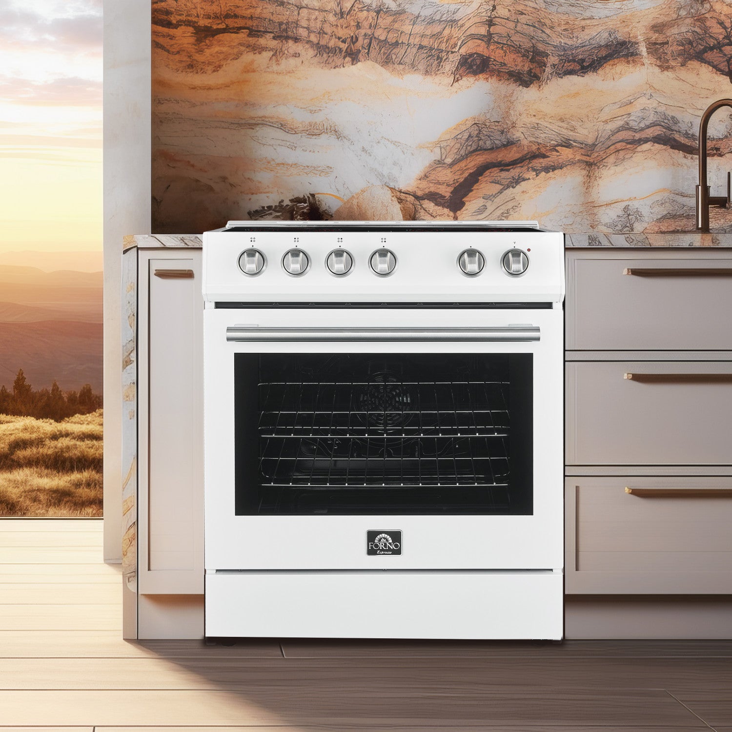 Forno Premium White Kitchen Package with Range, Bottom Freezer Refrigerator and Dishwasher - FBDL-007-03CA
