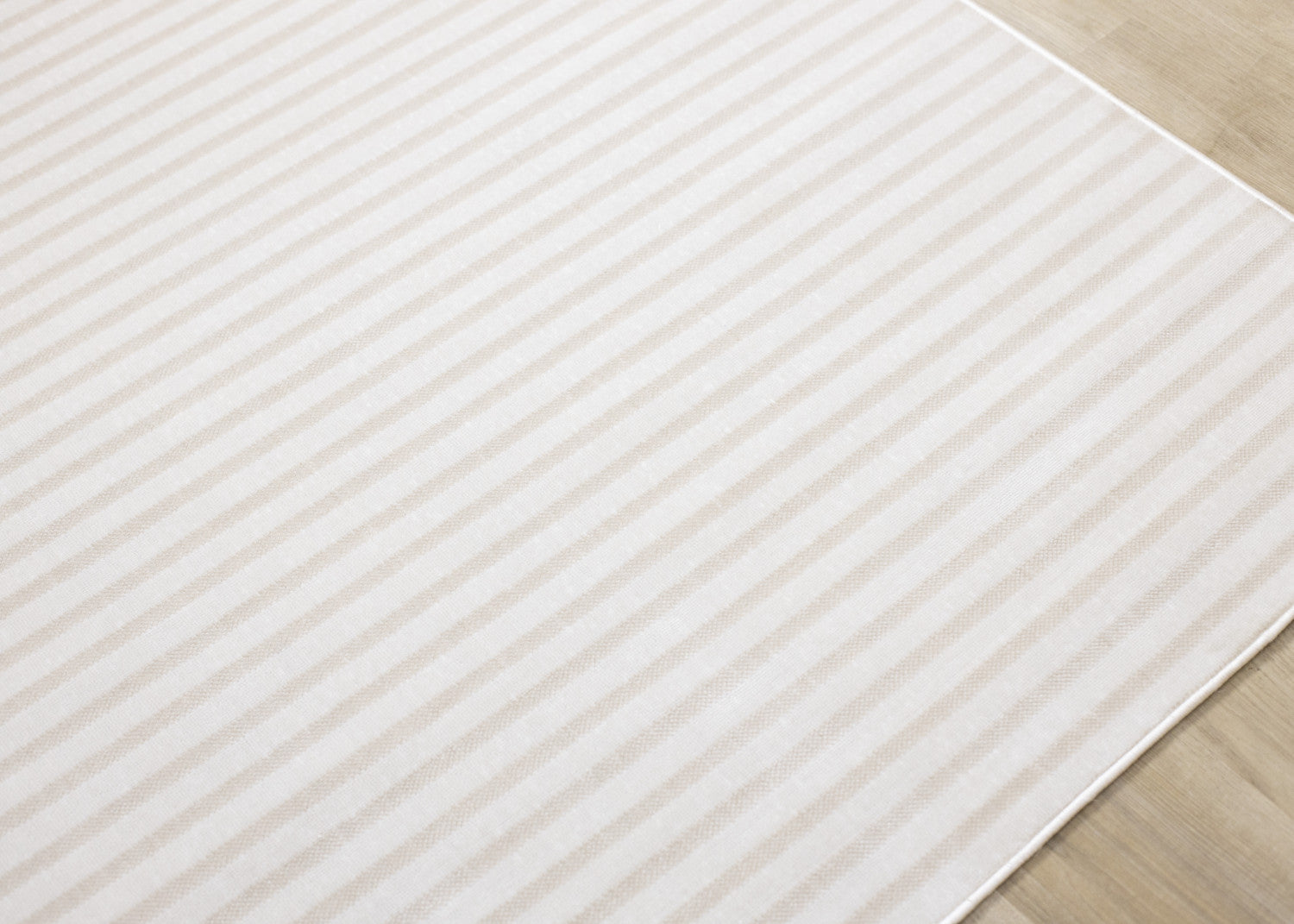 Machine Washable Modern Stripes Area Rug - 8' X 11' - Cream/Beige