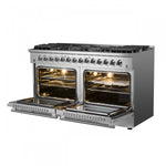 Forno Galiano 60" Stainless Steel Freestanding Dual Fuel Double Oven Range with True Convection (8.64 Cu. Ft.) - FFSGS6156-60