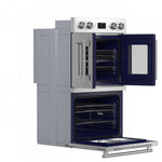 Forno Gallico Stainless Steel 30" French Door Double Wall Oven with Air Fry and Sous Vide (7.36 Cu. Ft.) - FBOEL1388-30