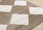 Logan Modern Diamonds Area Rug - 5' X 8' - Brown/Cream