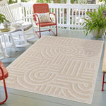 Assia Curves Outdoor Rug - 4' x 6' - Beige