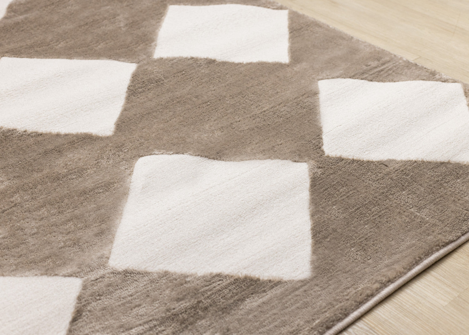 Logan Modern Diamonds Area Rug - 8' X 11' - Brown/Cream