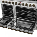 Forno Galiano 48" White Freestanding Double Oven Gas Range (6.58 Cu. Ft.) - FFSGS6244-48WHT