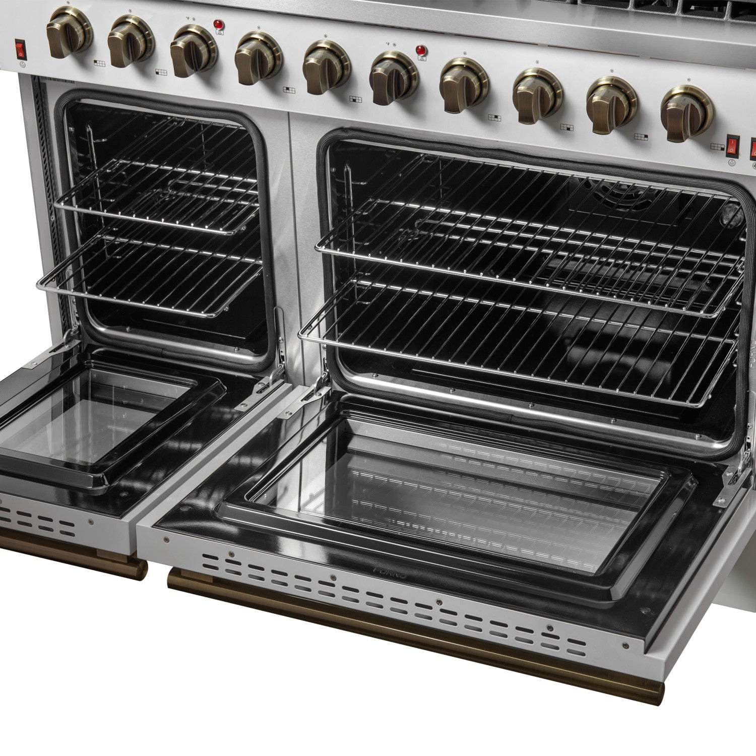 Forno Galiano 48" White Freestanding Double Oven Gas Range (6.58 Cu. Ft.) - FFSGS6244-48WHT