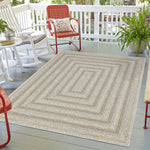 Assia Rectangles Outdoor Rug - 4' x 6' - Beige