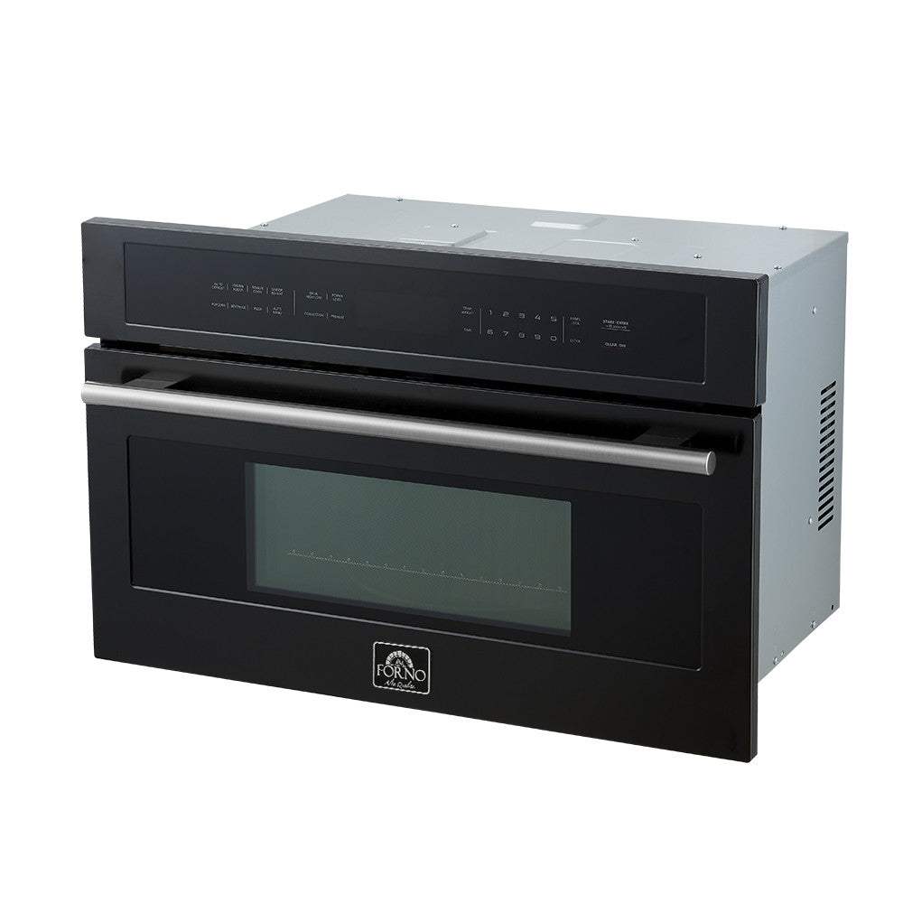 Forno Oliena Black 30" Built-In Microwave Convection Oven (1.6 Cu. Ft.) - FMWDR3093-30BLK
