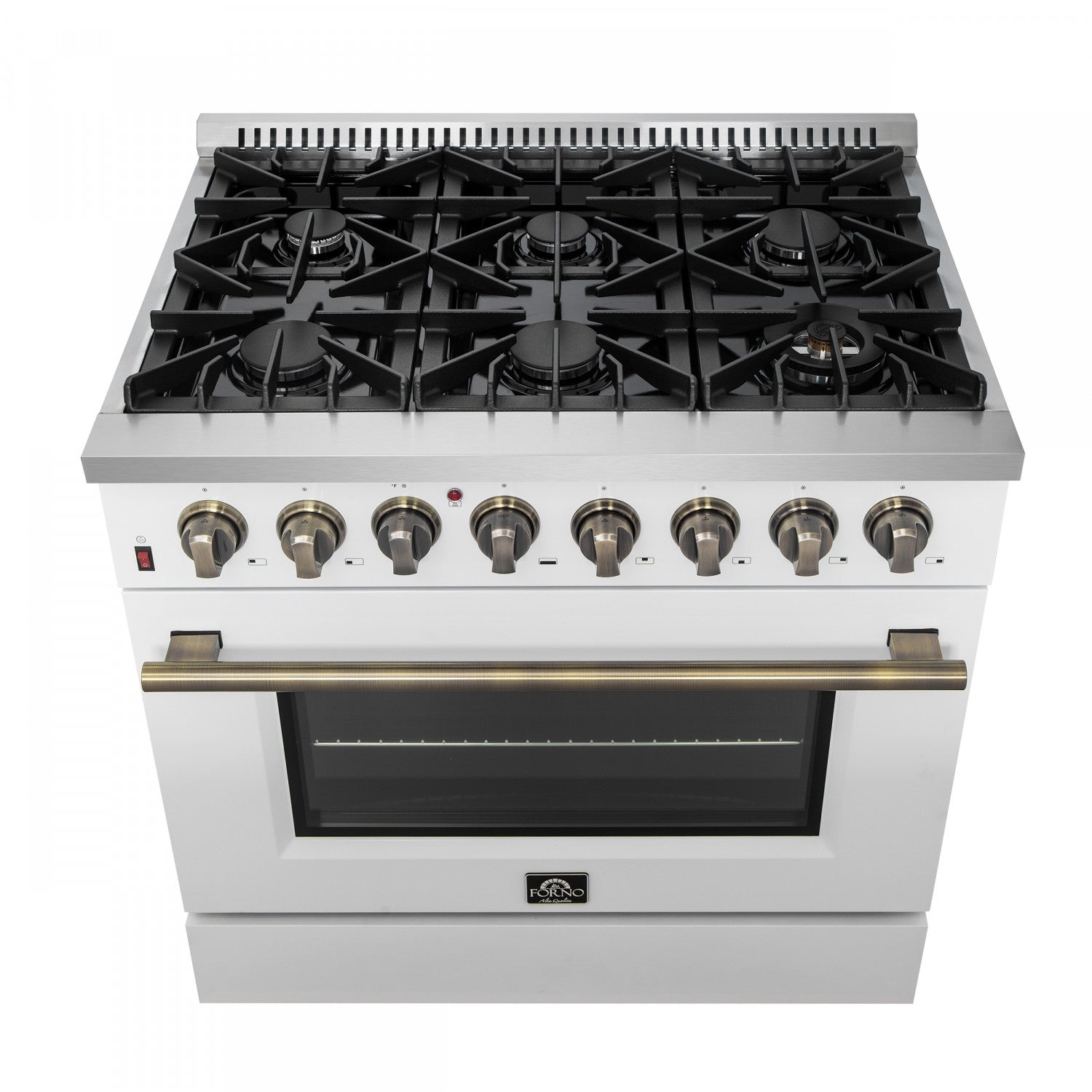 Forno Galiano 36" White Dual Fuel Range with True Convection (5.36 Cu. Ft.) - FFSGS6156-36WHT