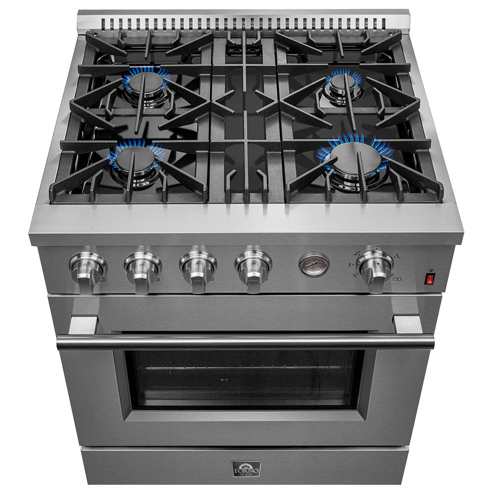 Forno Premium Stainless Steel Kitchen Package with Side-by-Side Refrigerator and Gas Range - FBDL-021-01CAUS