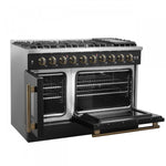 Forno Galiano 48" Black Freestanding Double Oven Gas Range (6.58 Cu. Ft.) - FFSGS6444-48BLK