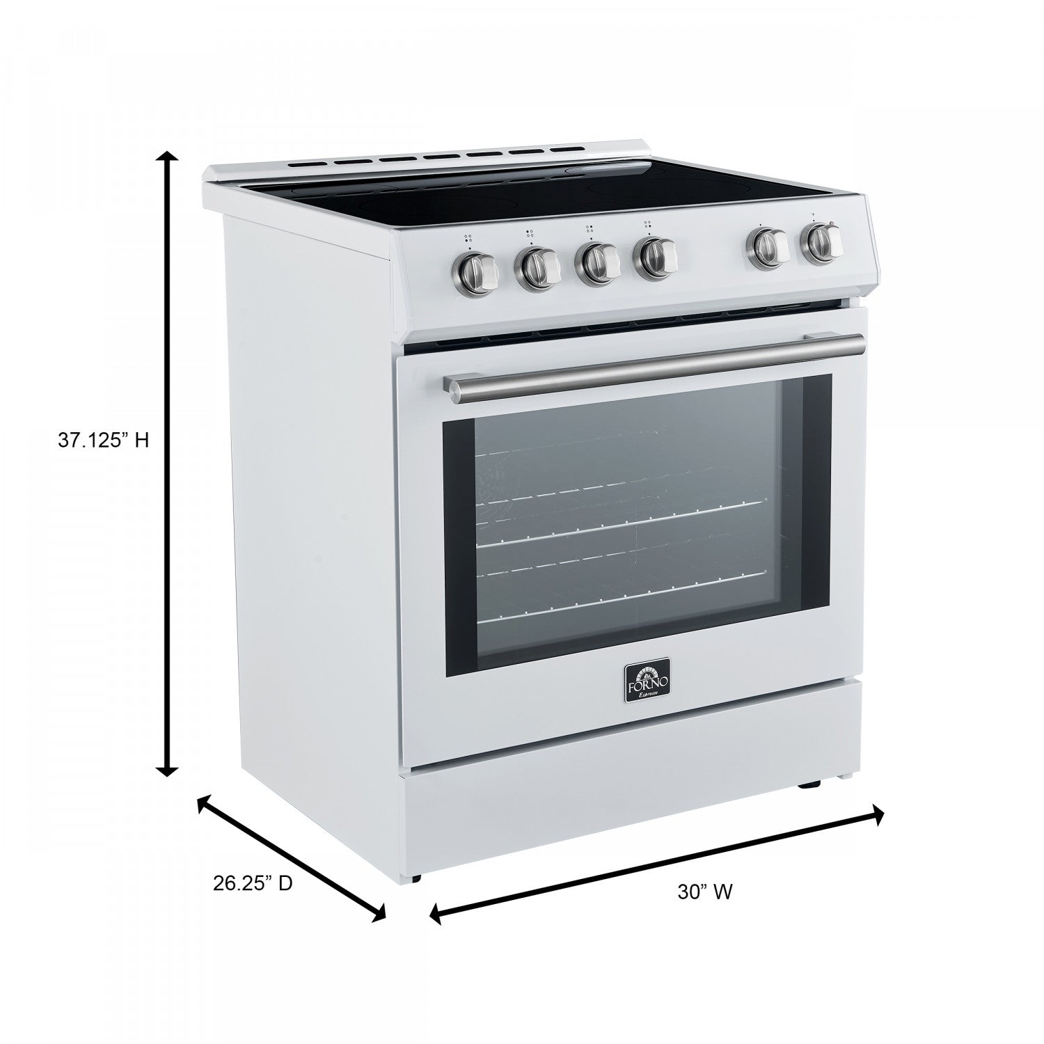 Forno Leonardo White Slide-In Electric Range (5.0 Cu. Ft.) - FFSEL6022-30WHT