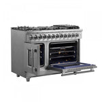 Forno Massimo 48" Stainless Steel Freestanding Dual Fuel Double Oven Range with Air Fry (6.58 Cu. Ft.) - FFSGS6325-48