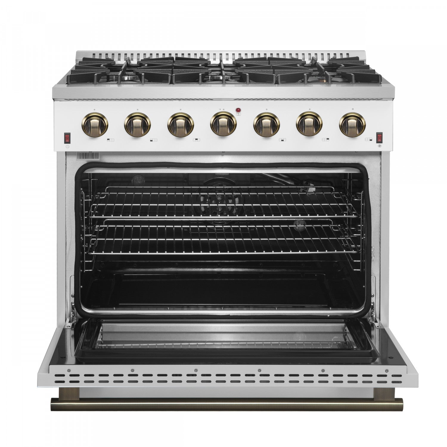 Forno Galiano 36" White French Door Freestanding Gas Range (5.36 Cu. Ft.) - FFSGS6244-36WHT